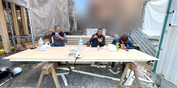 【田ノ上工務店の家づくり】現場写真：お昼ご飯編