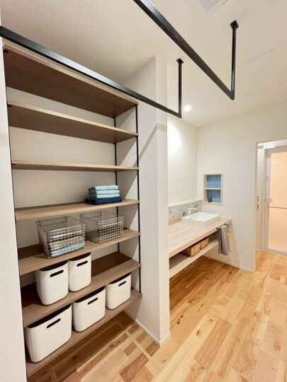 家事ラク動線のランドリールーム